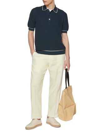 Figure View - Click To Enlarge - ZEGNA - Creased Front Linen Pants