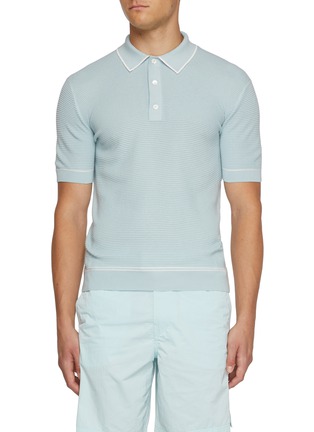 Main View - Click To Enlarge - ZEGNA - Contrast Outline Polo Shirt