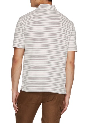Back View - Click To Enlarge - ZEGNA - Striped Polo Shirt