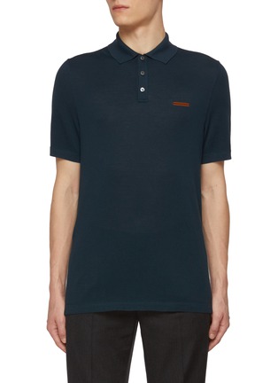 Main View - Click To Enlarge - ZEGNA - Embroidered Logo Cotton Polo Shirt