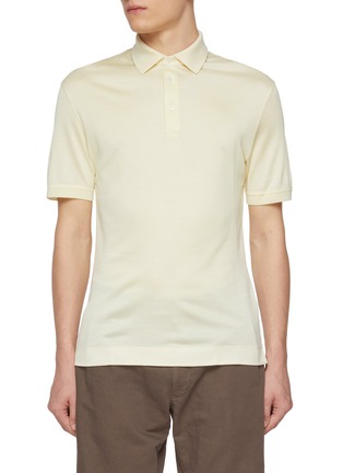 Main View - Click To Enlarge - ZEGNA - Short Sleeve Silk Polo Shirt