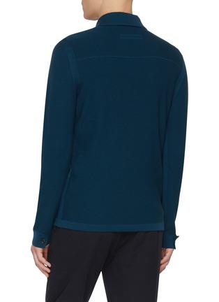 Back View - Click To Enlarge - ZEGNA - Camp Collar Knitted Wool Polo Shirt