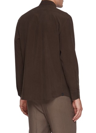 Back View - Click To Enlarge - ZEGNA - Long Sleeve Silk Shirt