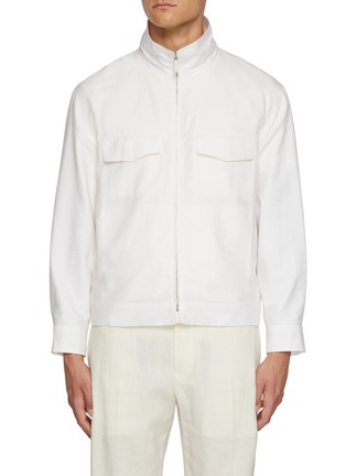 Main View - Click To Enlarge - ZEGNA - Patch Pocket Zip Up Overshirt