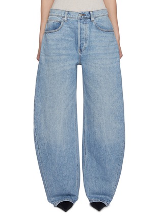 Main View - Click To Enlarge - ALEXANDERWANG - Oversized Rounded Logo Back Light Wash Jeans