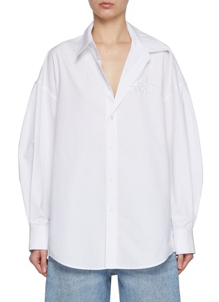 Main View - Click To Enlarge - ALEXANDERWANG - Oversized Embroidered Cotton Shirt