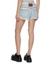 Back View - Click To Enlarge - ALEXANDERWANG - Pre-Styled Lace Silk Boxer Light Wash Shorts