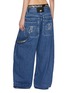 Back View - Click To Enlarge - ALEXANDERWANG - Prestyle Elastic Waist Rounded Medium Wash Jeans