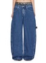 Main View - Click To Enlarge - ALEXANDERWANG - Prestyle Elastic Waist Rounded Medium Wash Jeans