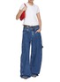 Figure View - Click To Enlarge - ALEXANDERWANG - Prestyle Elastic Waist Rounded Medium Wash Jeans