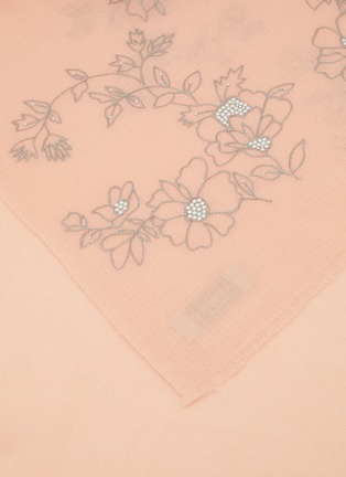 Detail View - Click To Enlarge - JANAVI - Floral Placement Merino Wool Scarf