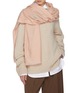 Figure View - Click To Enlarge - JANAVI - Floral Placement Merino Wool Scarf