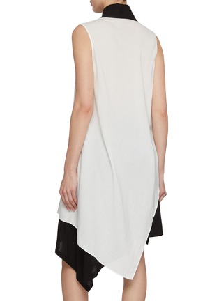 Back View - Click To Enlarge - Y'S - Tie Style Asymmetrical Hem Sleeveless Top