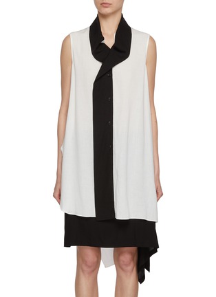 Main View - Click To Enlarge - Y'S - Tie Style Asymmetrical Hem Sleeveless Top