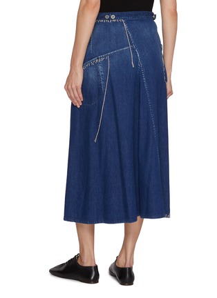 Back View - Click To Enlarge - Y'S - O-Flare Gusset Dark Wash Skirt