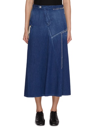 Main View - Click To Enlarge - Y'S - O-Flare Gusset Dark Wash Skirt