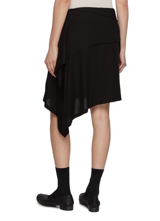 Back View - Click To Enlarge - Y'S - Wrapped Detail Asymmetrical Hem Mini Skirt