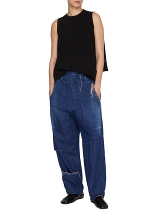 Figure View - Click To Enlarge - Y'S - U-Patched Pocket Dark Wash Jeans