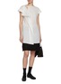 Figure View - Click To Enlarge - Y'S - Draped Front Cap Sleeve Cotton Top