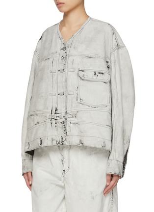 Detail View - Click To Enlarge - BEAUTIFUL PEOPLE - Double End Left Hand Light Wash Denim Jacket