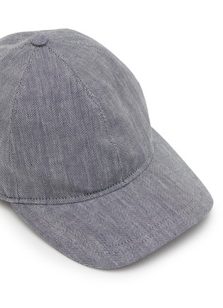 Detail View - Click To Enlarge - BORSALINO - Hiker Linen Cotton Baseball Cap