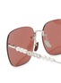 Detail View - Click To Enlarge - GUCCI - Asian Fit Metal Rectangular Sunglasses