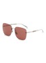 Main View - Click To Enlarge - GUCCI - Asian Fit Metal Rectangular Sunglasses