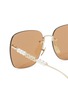 Detail View - Click To Enlarge - GUCCI - Asian Fit Metal Rectangular Sunglasses