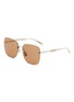 Main View - Click To Enlarge - GUCCI - Asian Fit Metal Rectangular Sunglasses