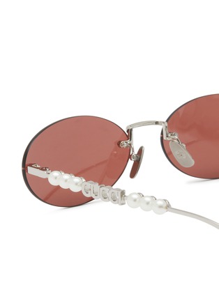 Detail View - Click To Enlarge - GUCCI - Metal Oval Sunglasses