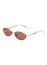 Main View - Click To Enlarge - GUCCI - Metal Oval Sunglasses