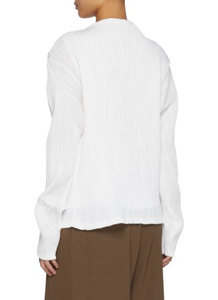 Back View - Click To Enlarge - LE17SEPTEMBRE - Pleated Collarless Cardigan