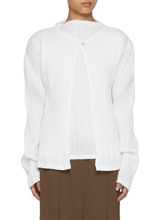 Main View - Click To Enlarge - LE17SEPTEMBRE - Pleated Collarless Cardigan