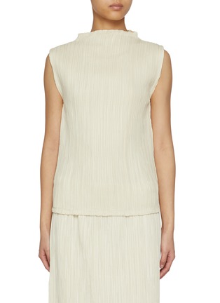 Main View - Click To Enlarge - LE17SEPTEMBRE - Pleated Mock Neck Sleeveless Top