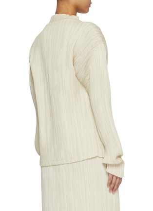 Back View - Click To Enlarge - LE17SEPTEMBRE - Pleated Collarless Cardigan