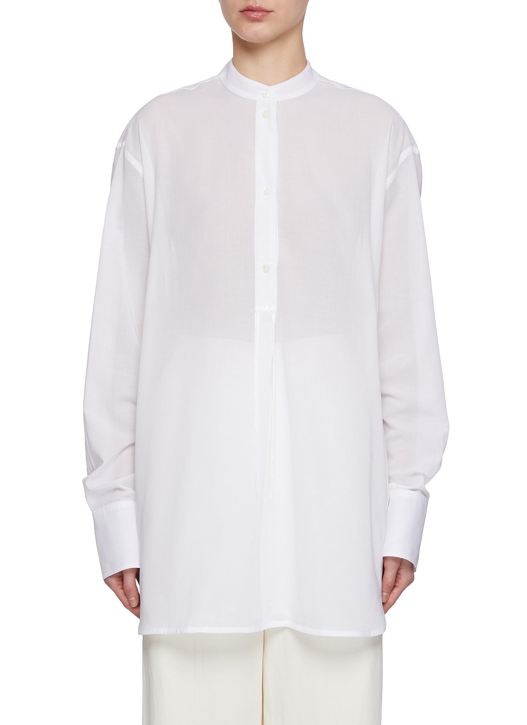 TOTEME | Stand Collar Cotton Shirt | Women | Lane Crawford