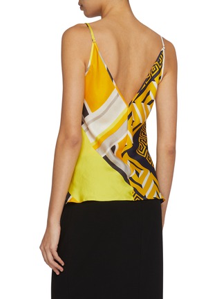 Back View - Click To Enlarge - BETTTER - Scarf V-Neck Printed Silk Camisole