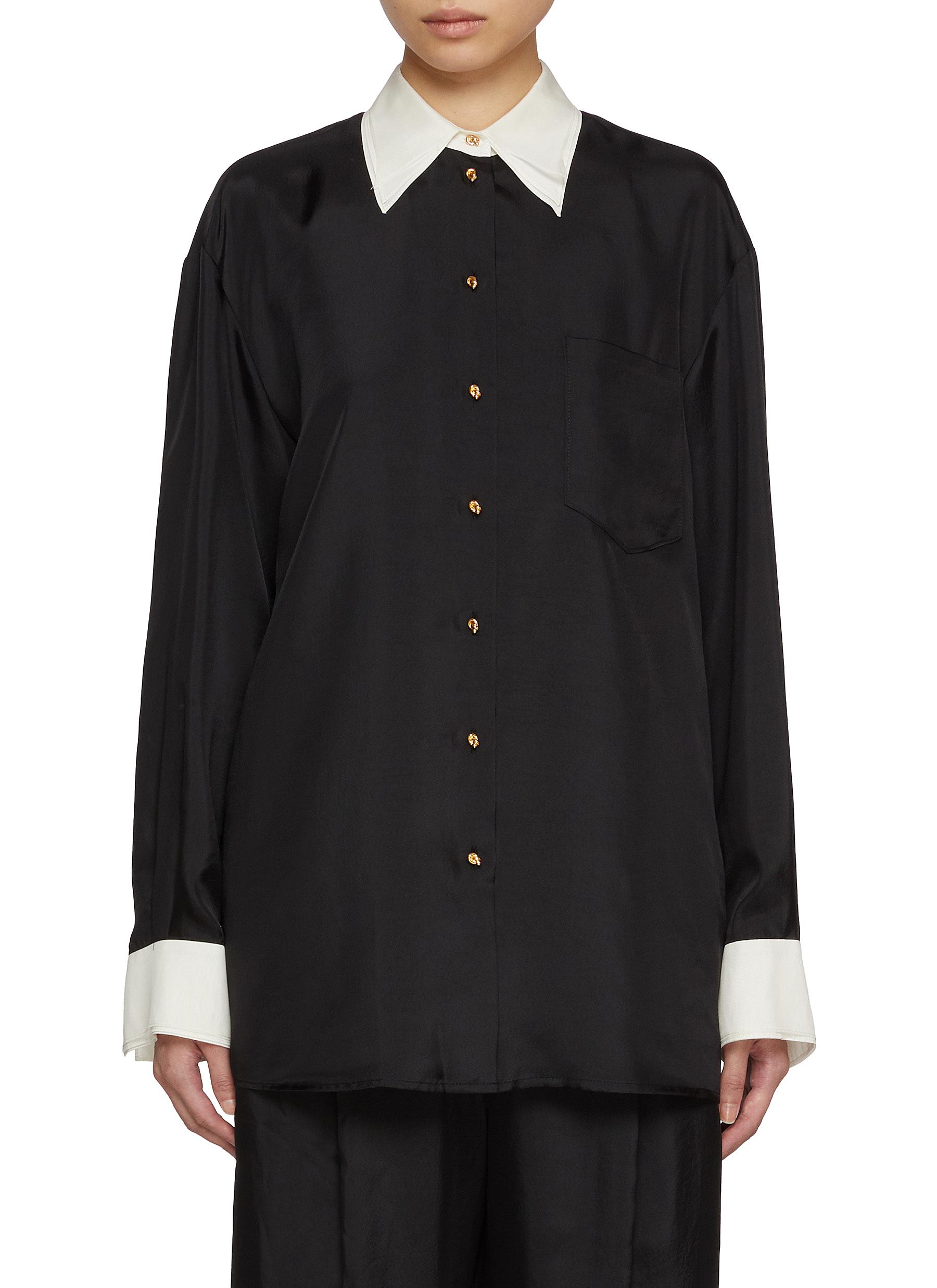 Layered Organza Collar Shirt