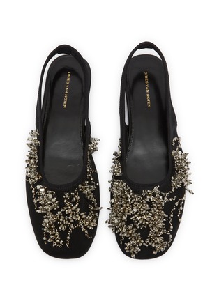 Detail View - Click To Enlarge - DRIES VAN NOTEN - Embroidered Mesh Slingback Flats