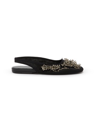Main View - Click To Enlarge - DRIES VAN NOTEN - Embroidered Mesh Slingback Flats
