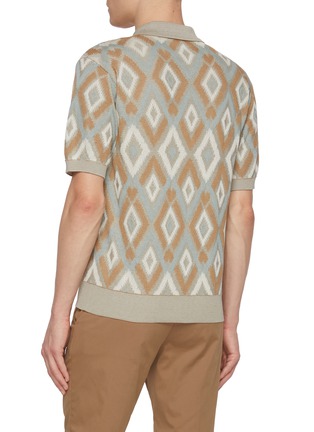 Back View - Click To Enlarge - PIACENZA 1733 - Thread To Thread Argyle Knit Cotton Polo Shirt