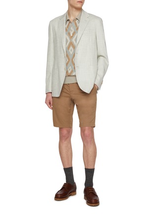 Figure View - Click To Enlarge - PIACENZA 1733 - Thread To Thread Argyle Knit Cotton Polo Shirt
