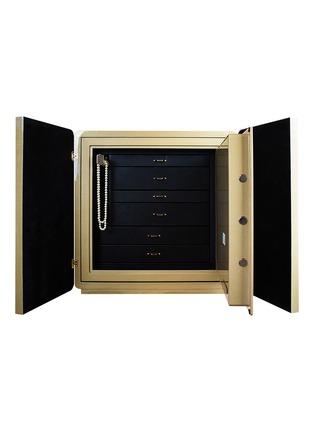 Detail View - Click To Enlarge - AGRESTI - 24K Gold Pleated Brass Armoured Jewellery Cabinet — Piccolo Intreccio Gold