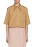 Main View - Click To Enlarge - NACKIYÉ - Point Collar Crop Cotton Shirt