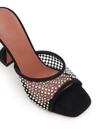 Detail View - Click To Enlarge - AMINA MUADDI - Lupita 95 Net Suede Heeled Sandals