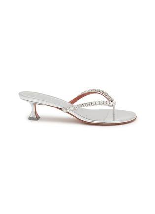 Main View - Click To Enlarge - AMINA MUADDI - Gigi 45 Leather Heeled Sandals