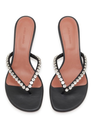 Detail View - Click To Enlarge - AMINA MUADDI - Gigi 45 Leather Heeled Sandals