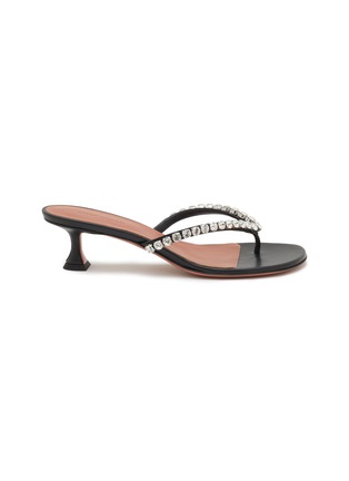 Main View - Click To Enlarge - AMINA MUADDI - Gigi 45 Leather Heeled Sandals