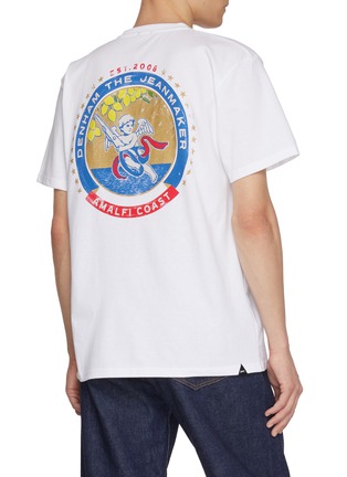 Back View - Click To Enlarge - DENHAM - Cherub Back Graphic Print Cotton T-Shirt