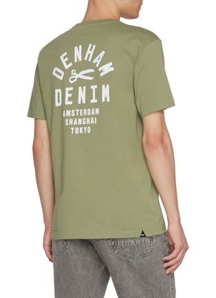 Back View - Click To Enlarge - DENHAM - Scissor Logo Print Cotton T-Shirt